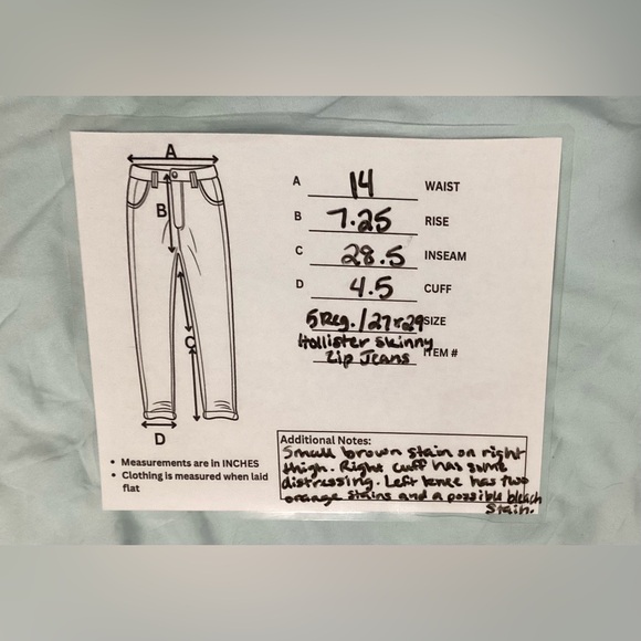 Hollister Skinny Ankle Zip Jeans Size 5R/27X29 - Picture 15 of 15